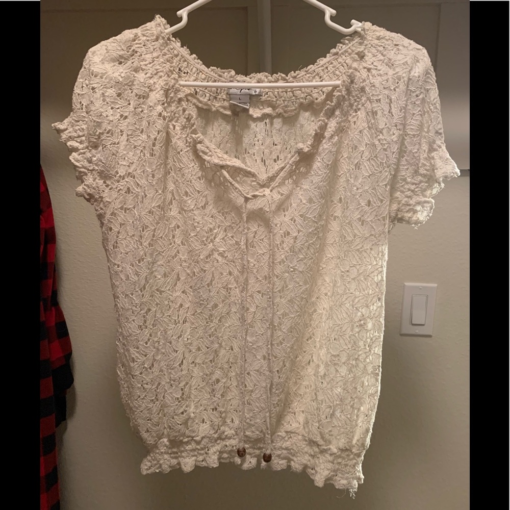 Cream lace shirt